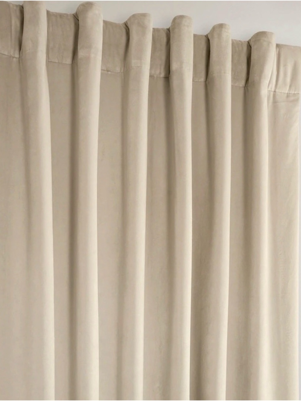 Neutral Velvet Curtain Panels - Beige/Cream